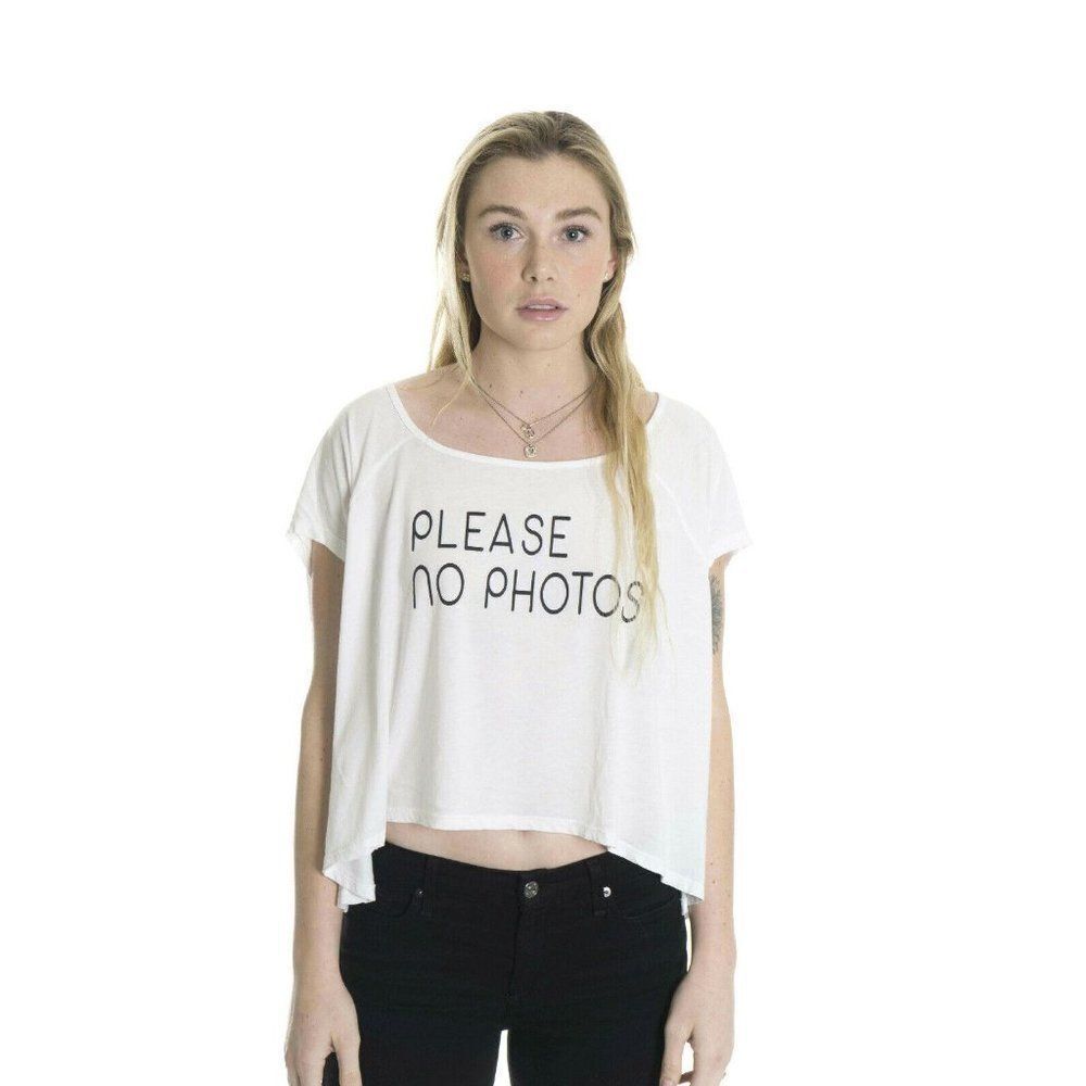 Local Celebrity Boxy White Tissue Jersey T-Shirt S
